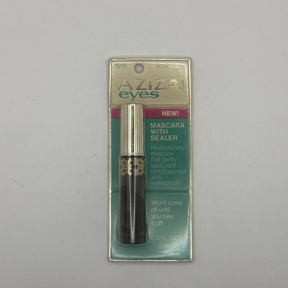 Aziza Eyes Mascara with Sealer Brown Black .5 Fl Oz Discontinued NOS Vintage